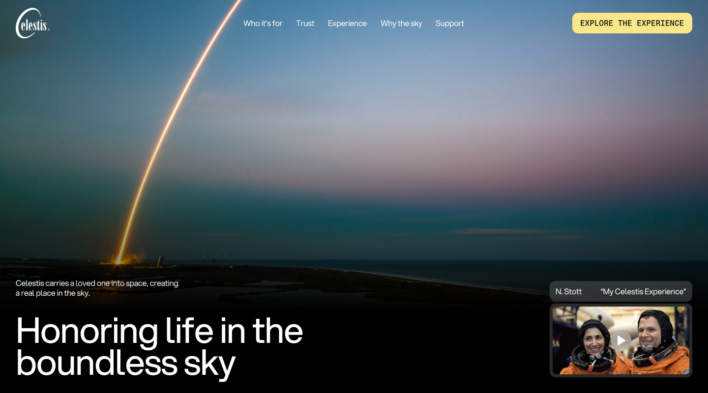 Celestis — honoring life in the boundless sky